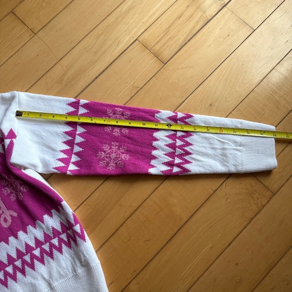 Pretty Little Thing Santa Baby Long Sleeve Crop Pink White Sweater Size M - Picture 8 of 8